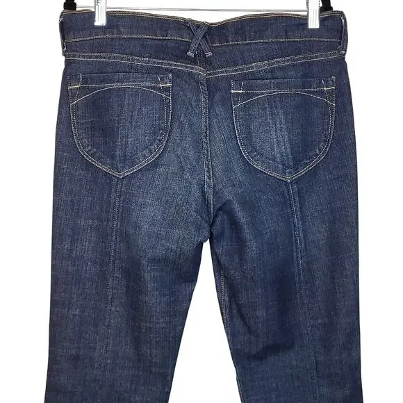 Vintage Y2K Old Navy Zipper Straight Leg High Rise Denim Jeans Size 12 Like New - Picture 6 of 14